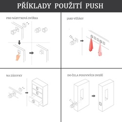 PR - Úchytka PUSH R BS - Černá matná