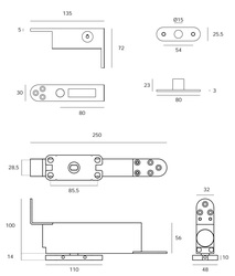 JNF - Hydraulický pivot IN.05.204 BN - Broušená nerez