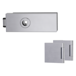 GK - PURISTO S - ZÁMEK na skleněné dveře - UV (vč. závěsů) BN - Broušená nerez (71)