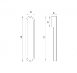 JNF - Úchytka do čela posuvných dveří IN.16.312 BN - Broušená nerez