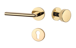 Klika na dveře AT - KALMIA - R 7S OLV PVD - Mosaz leštěná lakovaná PVD