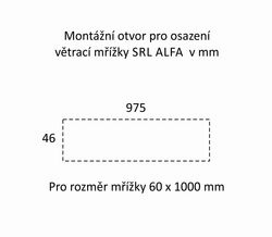 SRL - ALFA větrací mřížka šířka 60 x 1000 mm Bílá komaxit