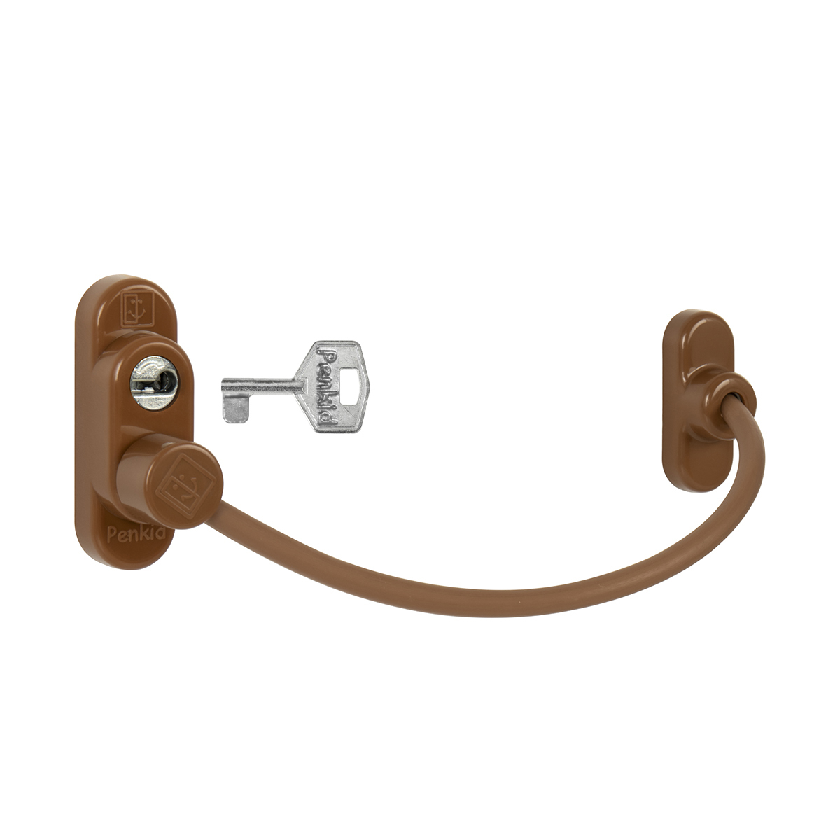 PD - Lankový zámek na okno s uzamykáním HNM.S - Hnědá matná světlá (RAL8003)