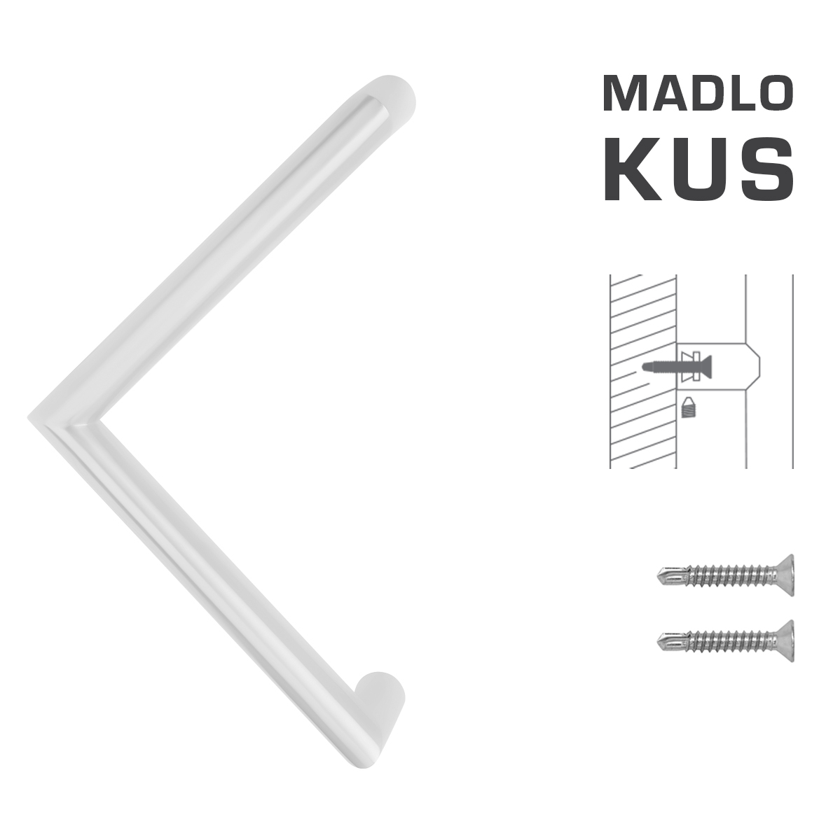Madlo na dveře FT - MADLO kód K14 Ø 30 mm ST ks WS - Bílá matná