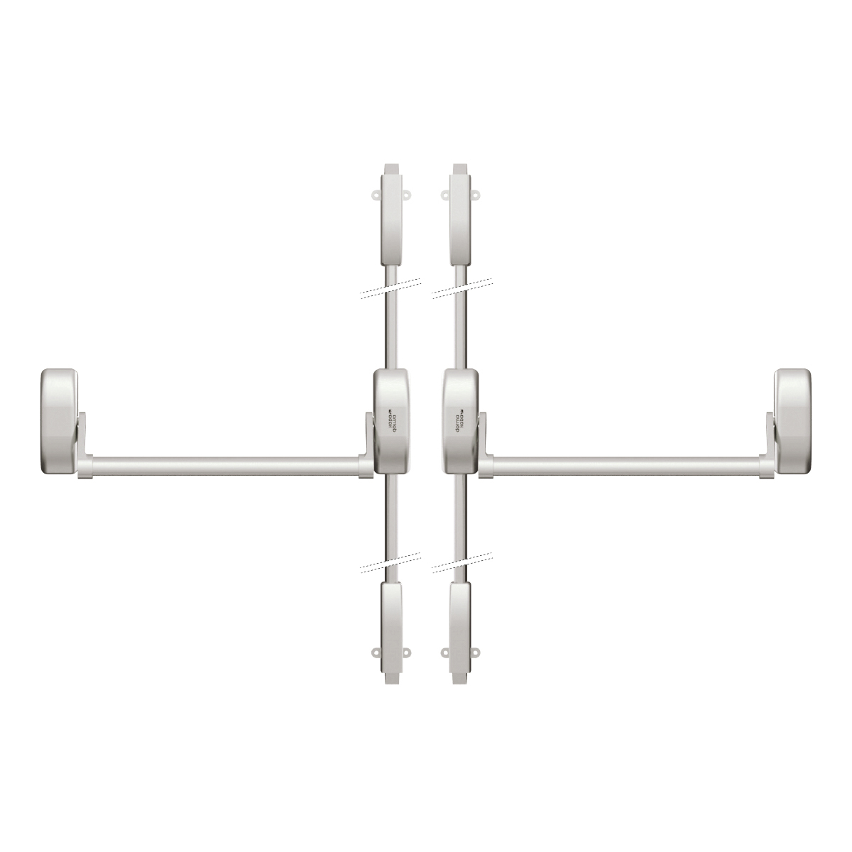 DK - PANIKOVÉ KOVÁNÍ PHA 1202/1202 - 4-bodové zajištění D2/2H-2D BN - Broušená nerez