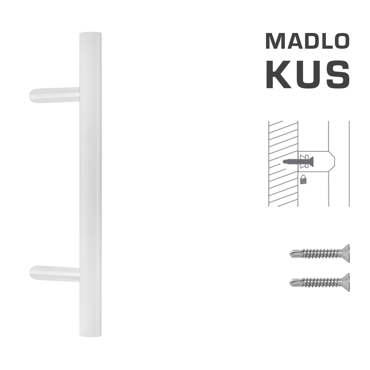 Madlo na dveře FT - MADLO kód K10 Ø 35 mm ST ks WS - Bílá matná