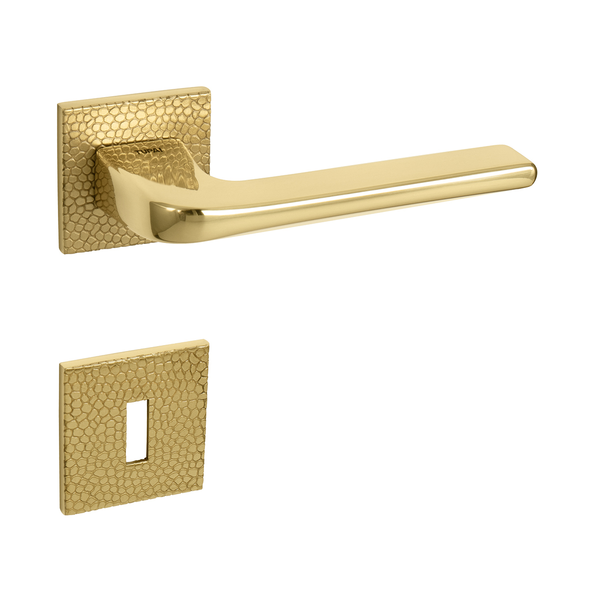 Klika na dveře TI - DARA - HR 4007 5SQ T1 OLV - Mosaz leštěná lakovaná (33)