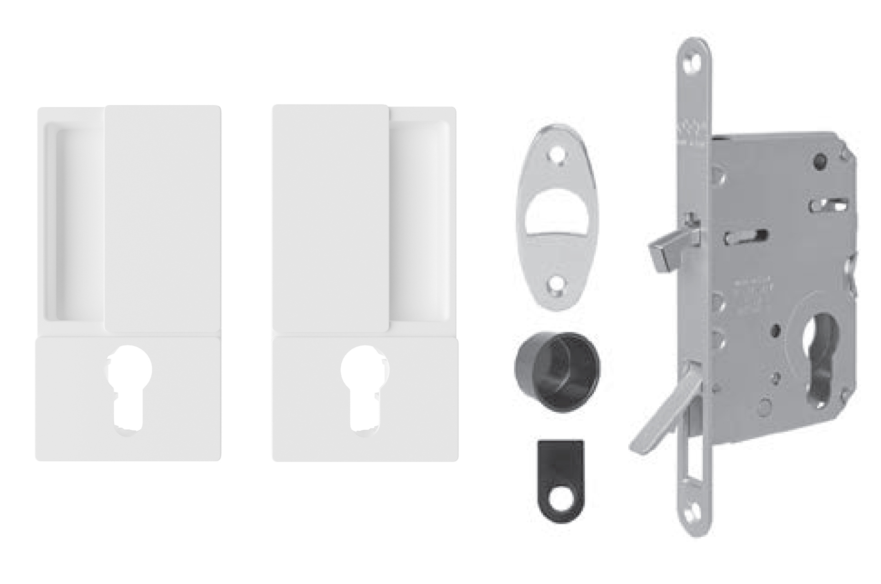 AGB - Set na posuvné dveře WAVE - HR PZ WS - Bílá matná