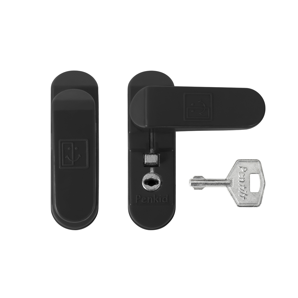 PD - Otočná západka s uzamykáním BS - Černá matná (RAL9005)