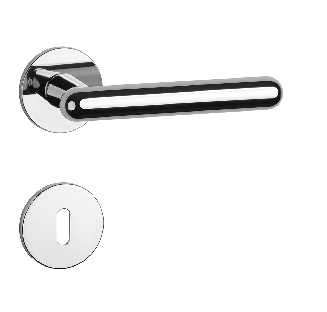 Klika na dveře AS - ASTERIA - R 5S OC - Chrom lesklý