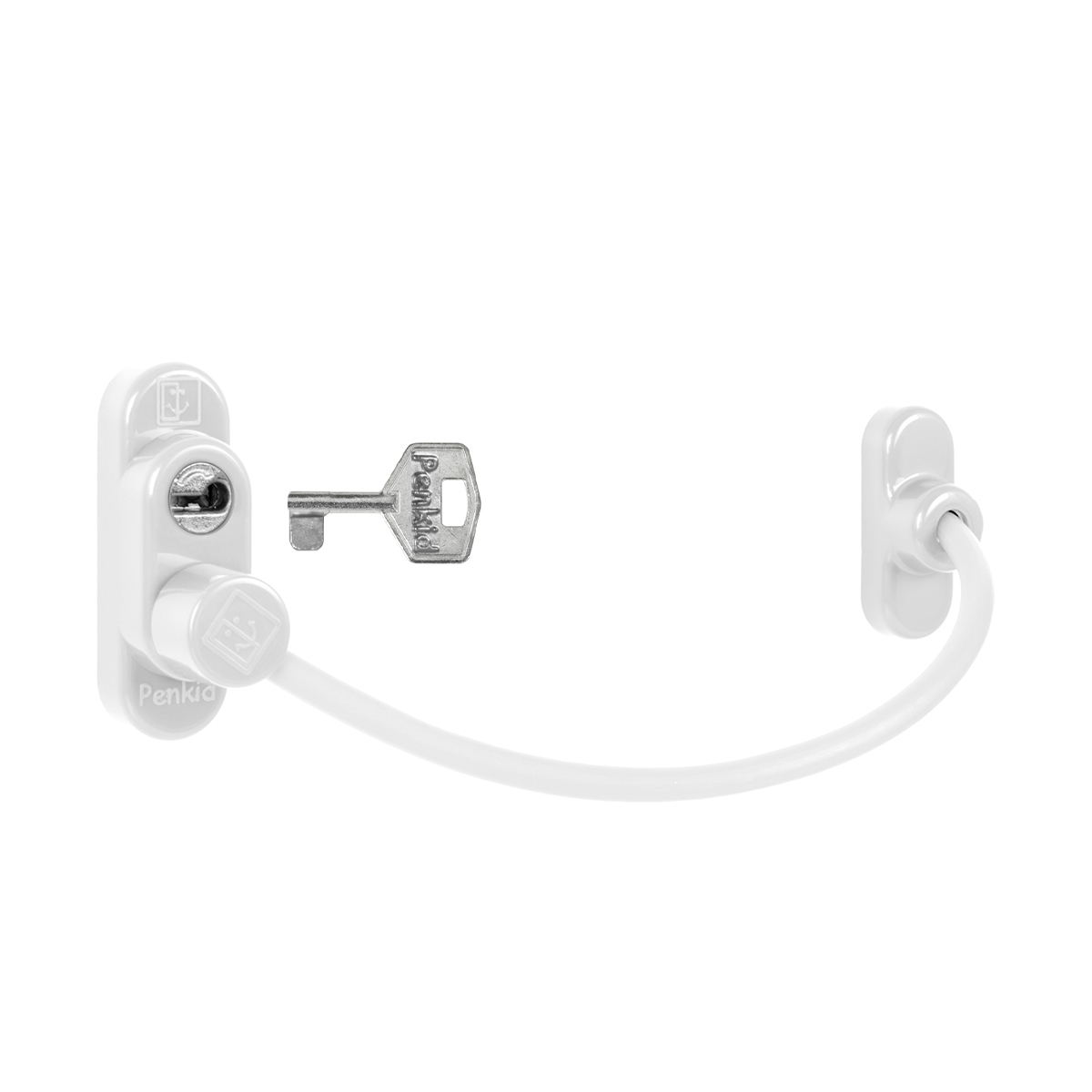 PD - Lankový zámek na okno s uzamykáním WS - Bílá matná (RAL9016)