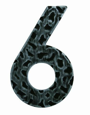 LR - Domovní číslice "6" - 120 mm Černá kovaná