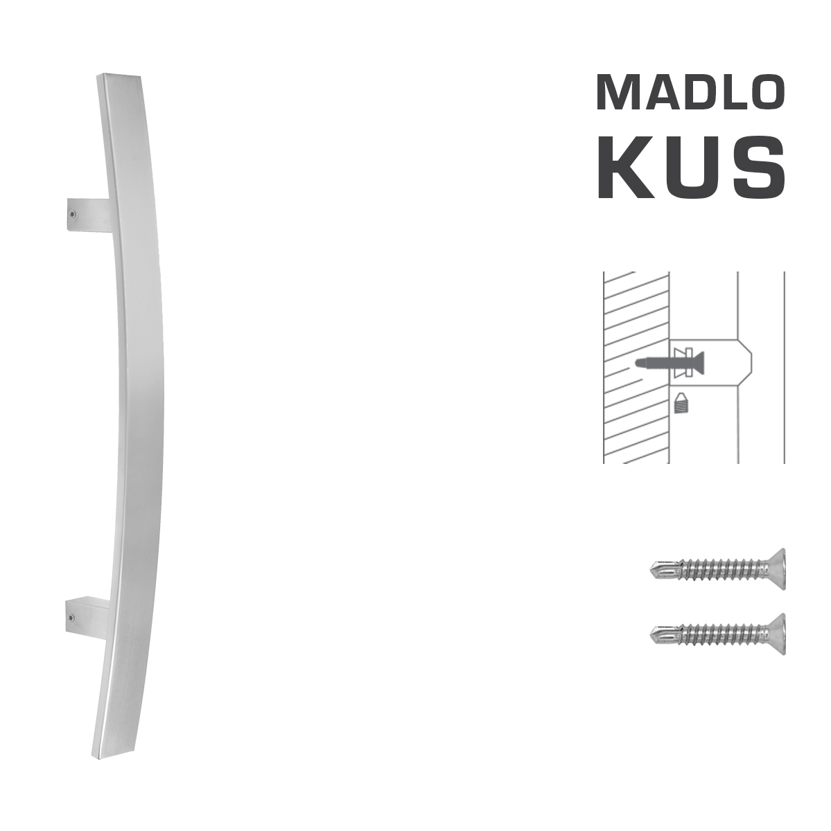 Madlo na dveře FT - MADLO kód K41C 40x10 mm ST ks BN - Broušená nerez