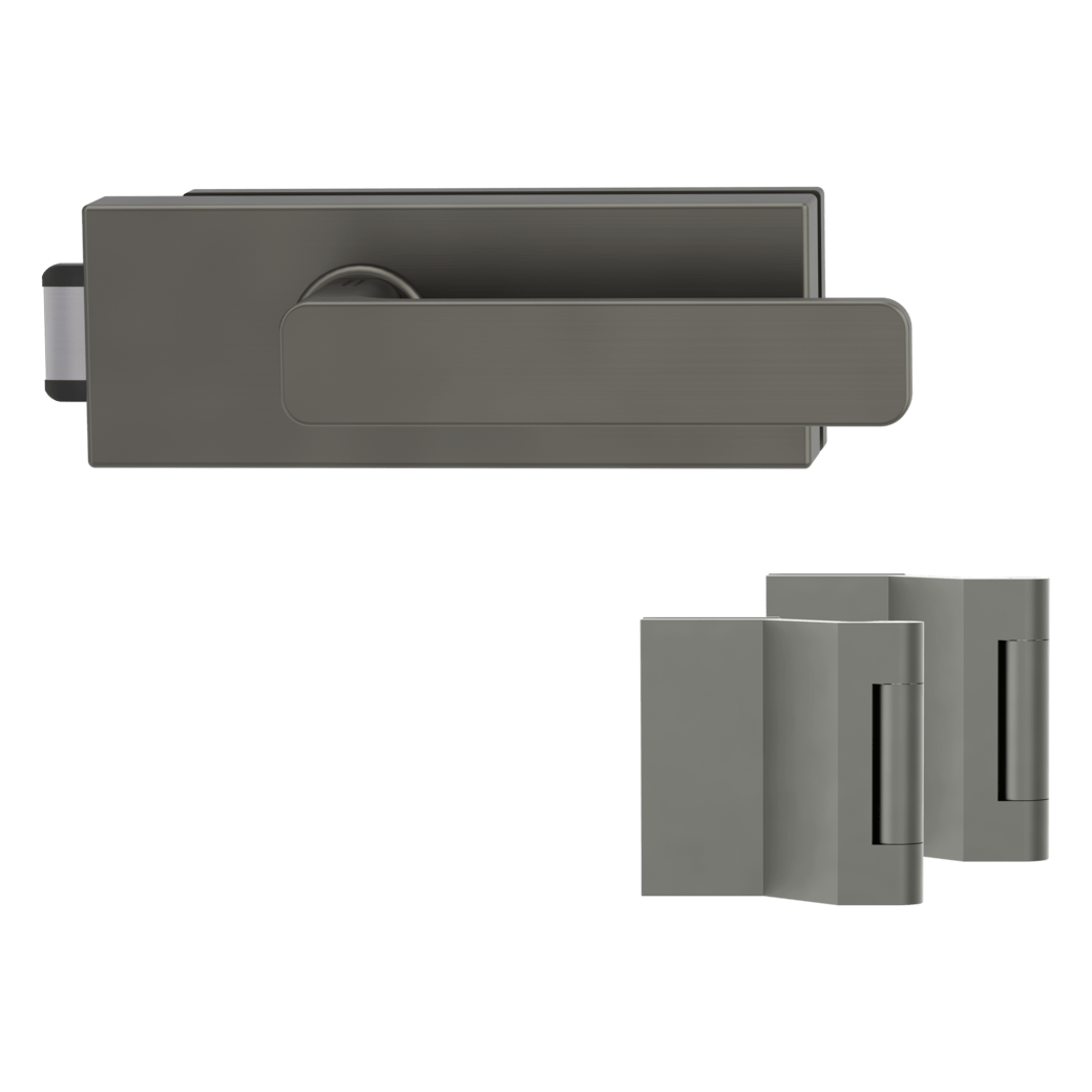 Klika na dveře GK - PURISTO S - ZÁMEK na sklo s klikou MINIMAL MODERN - UV (vč. závěsů) Kašmír šedá (27)