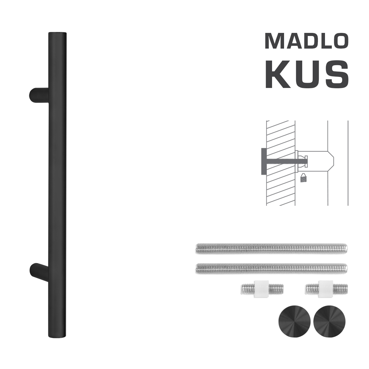 Madlo na dveře FT - MADLO kód K00 Ø 30 mm UN ks BS - Černá matná