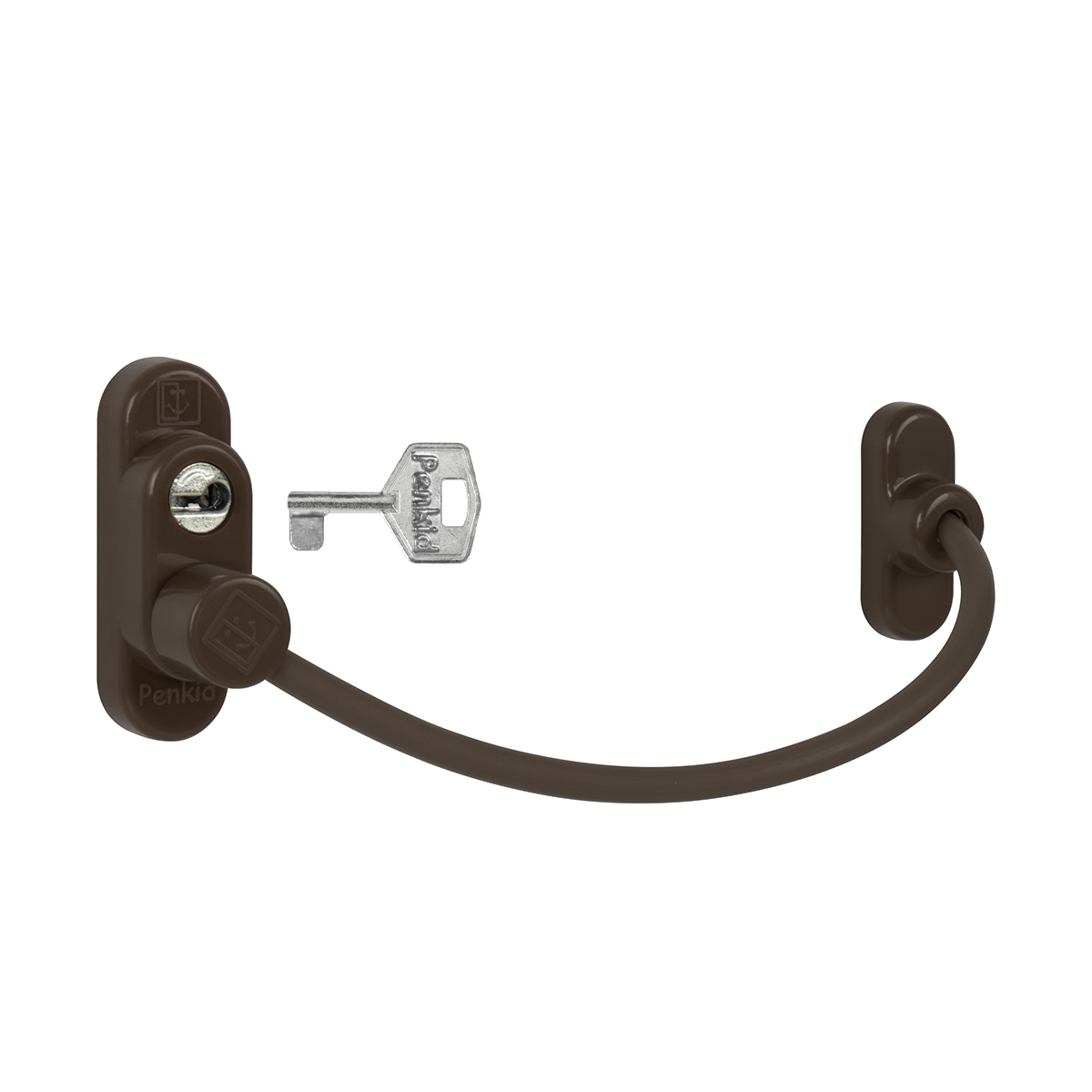 PD - Lankový zámek na okno s uzamykáním HNM.T - Hnědá matná tmavá (RAL8016)