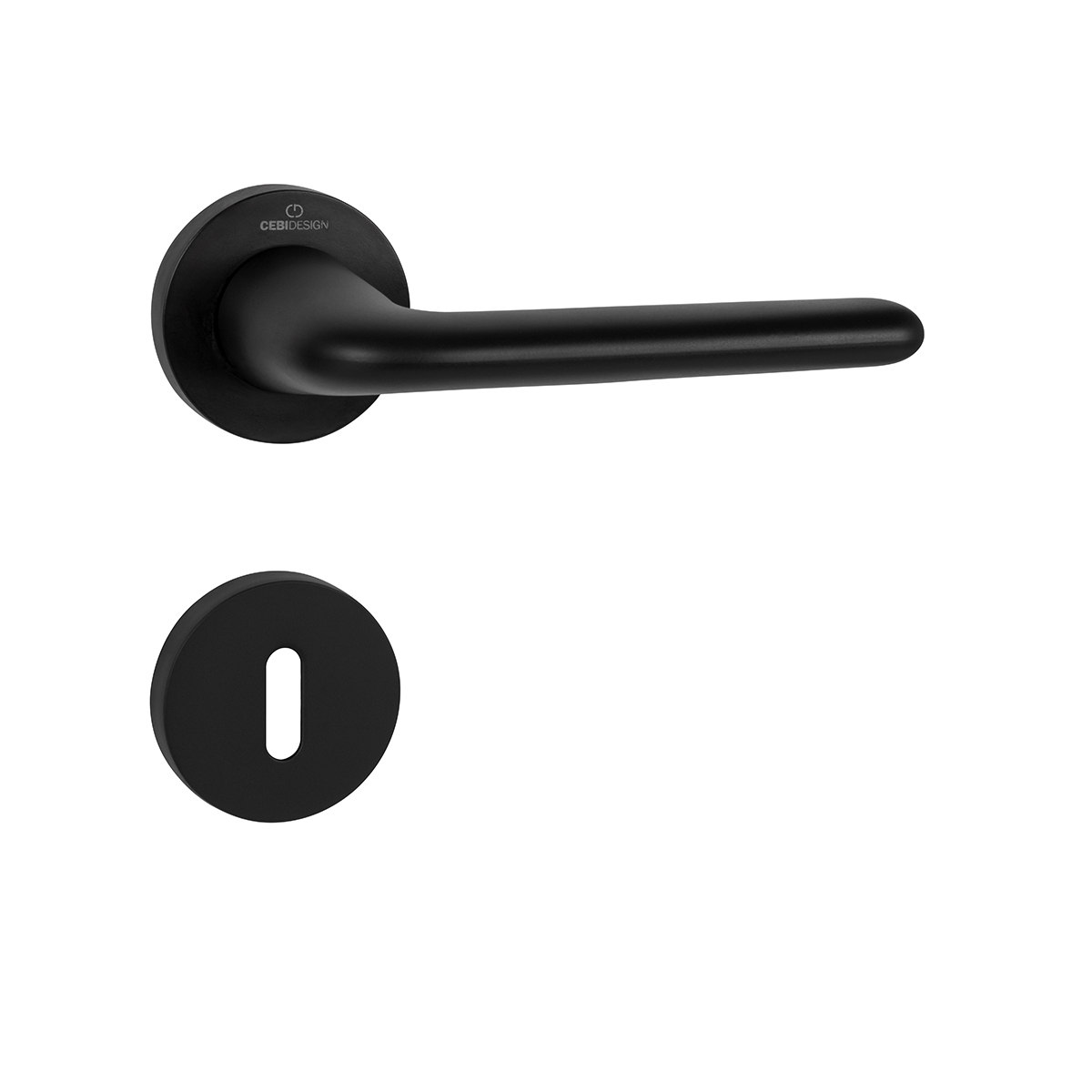 Klika na dveře CE - LEAS - R BS - Černá matná