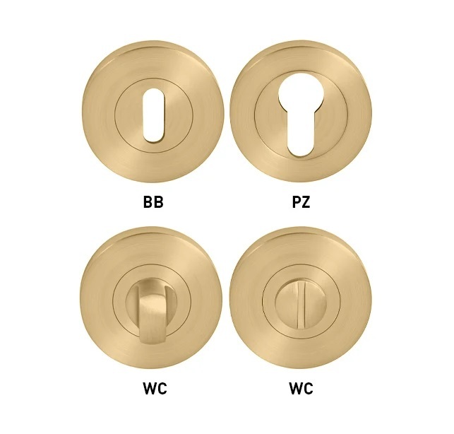 Rozeta ke klice MP - ROZETA - R (šroubovací) OLS - Mosaz broušená