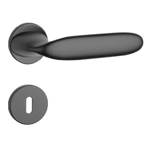 Klika na dveře AS - PEONIA - R 7S BS - Černá matná