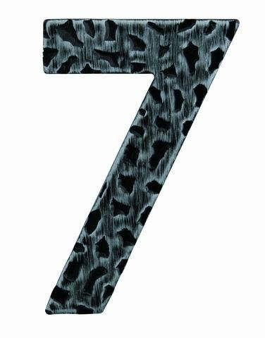 LR - Domovní číslice "7" - 120 mm Černá kovaná
