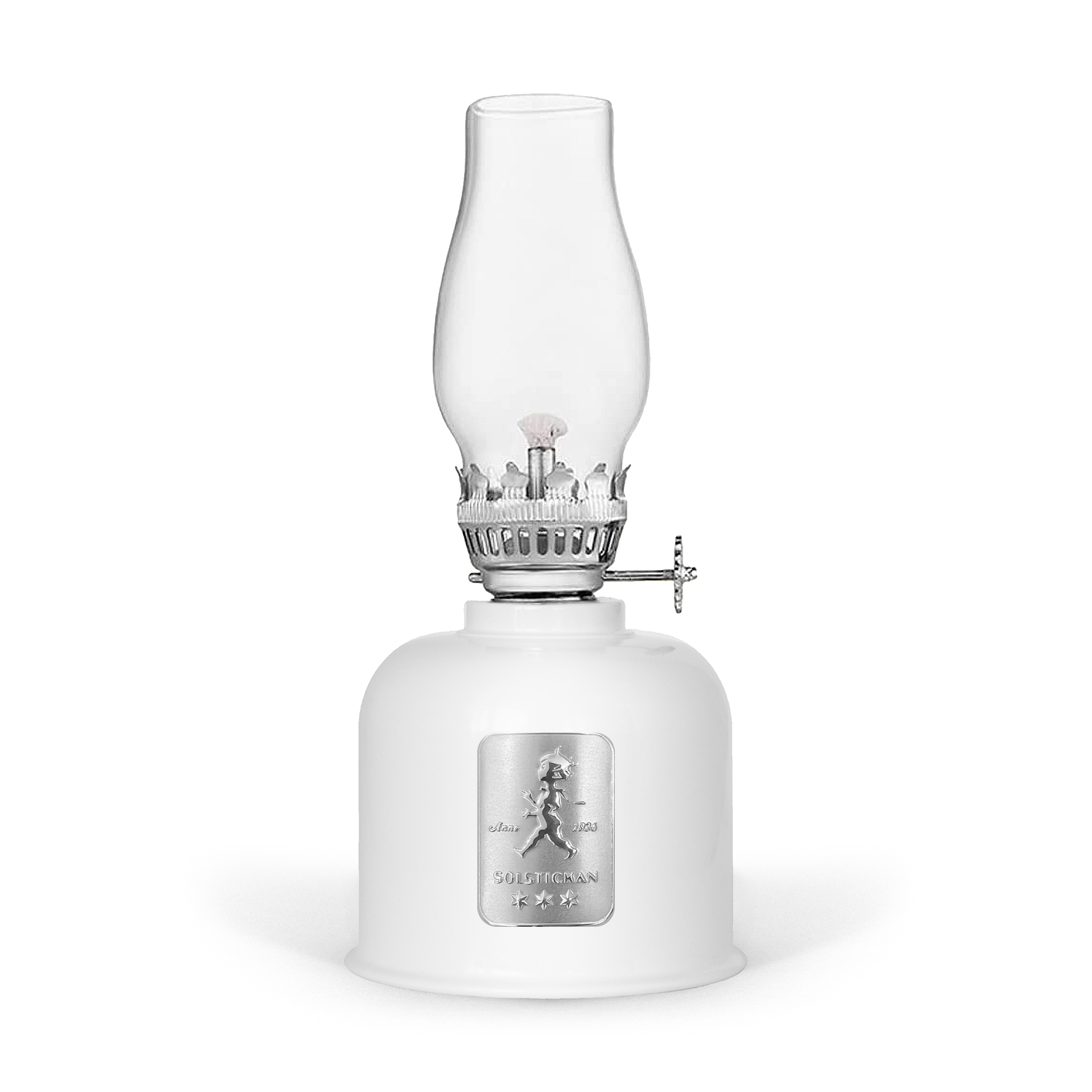 SN - OLEJOVÁ LAMPA Bílá lesklá / stříbrný lesklý emblém