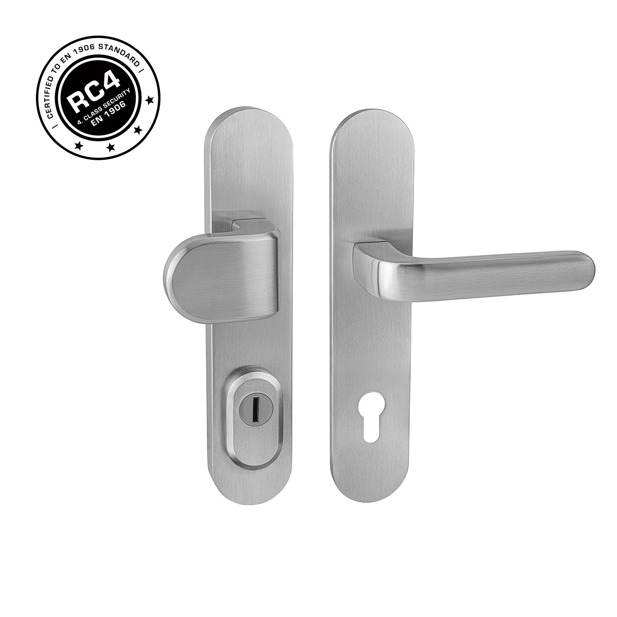 Bezpečnostní kování RC4 MPK - SECURO INOX S01 PLUS - SO M2 TARA BN - Broušená nerez