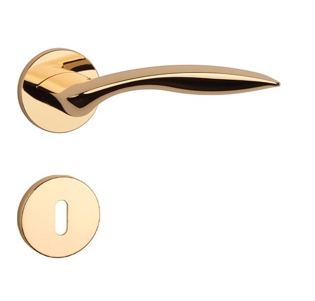 Klika na dveře AS - ROBINIA - R 7S OLV - Mosaz leštěná lakovaná