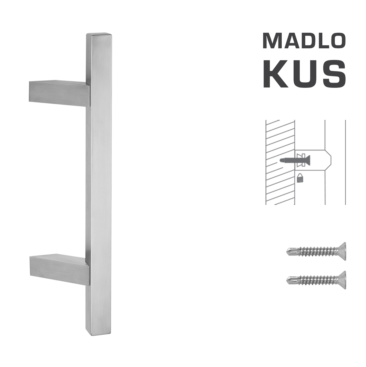 Madlo na dveře FT - MADLO kód K31Z 25x25 mm ST ks BN - Broušená nerez