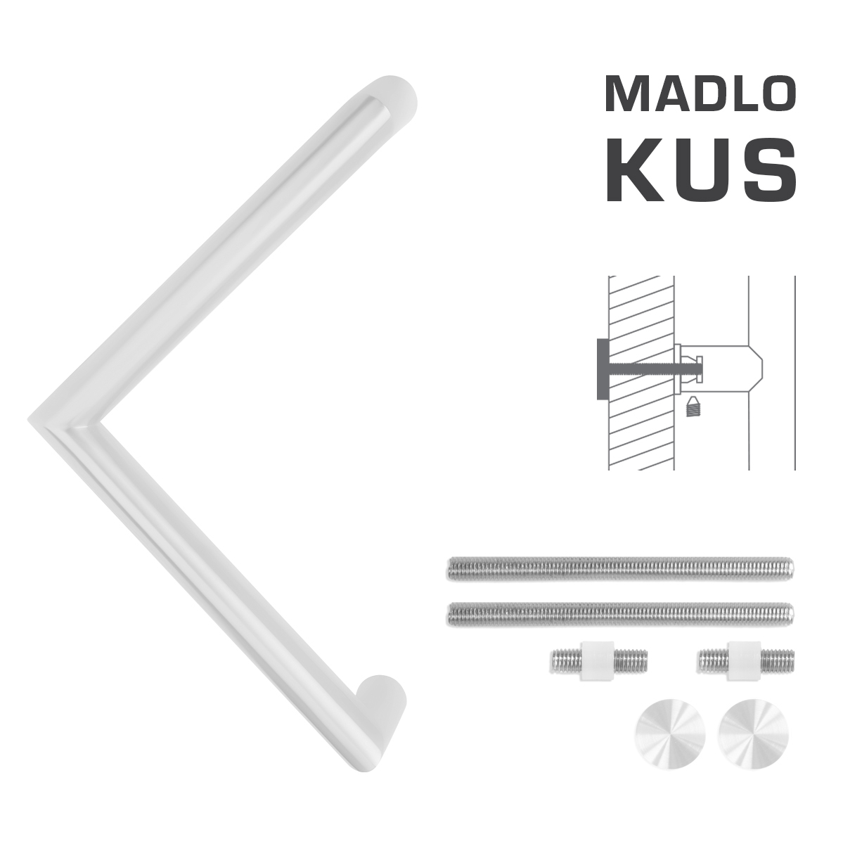 Madlo na dveře FT - MADLO kód K14 Ø 30 mm UN ks WS - Bílá matná