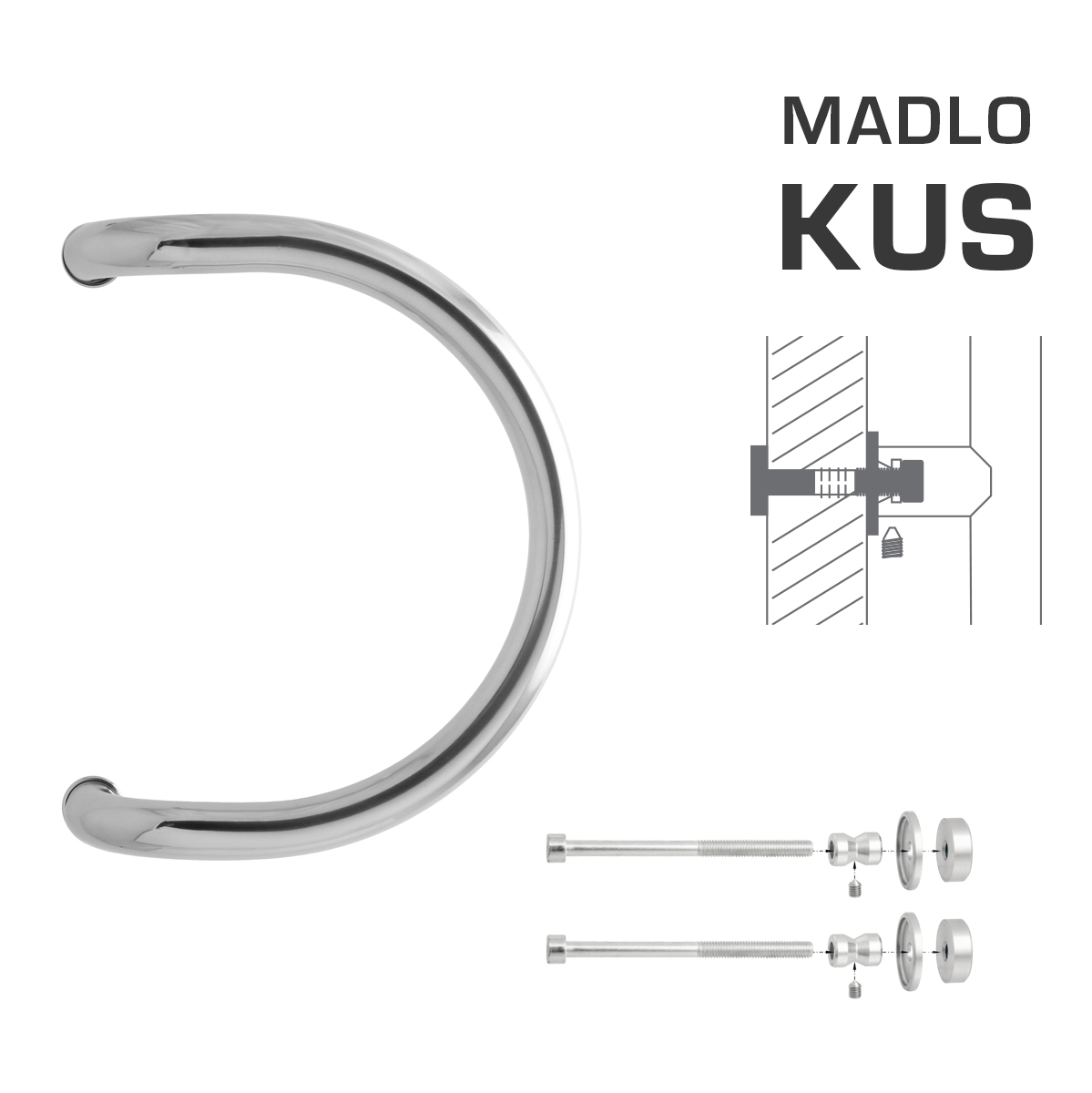 Madlo na dveře WA - MADLO M1 WA/C-DHP ks LN - Leštěná nerez