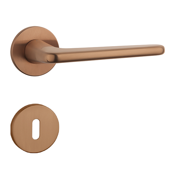 Klika na dveře AS - LIRA - R 5S CUM PVD - Měď matná PVD