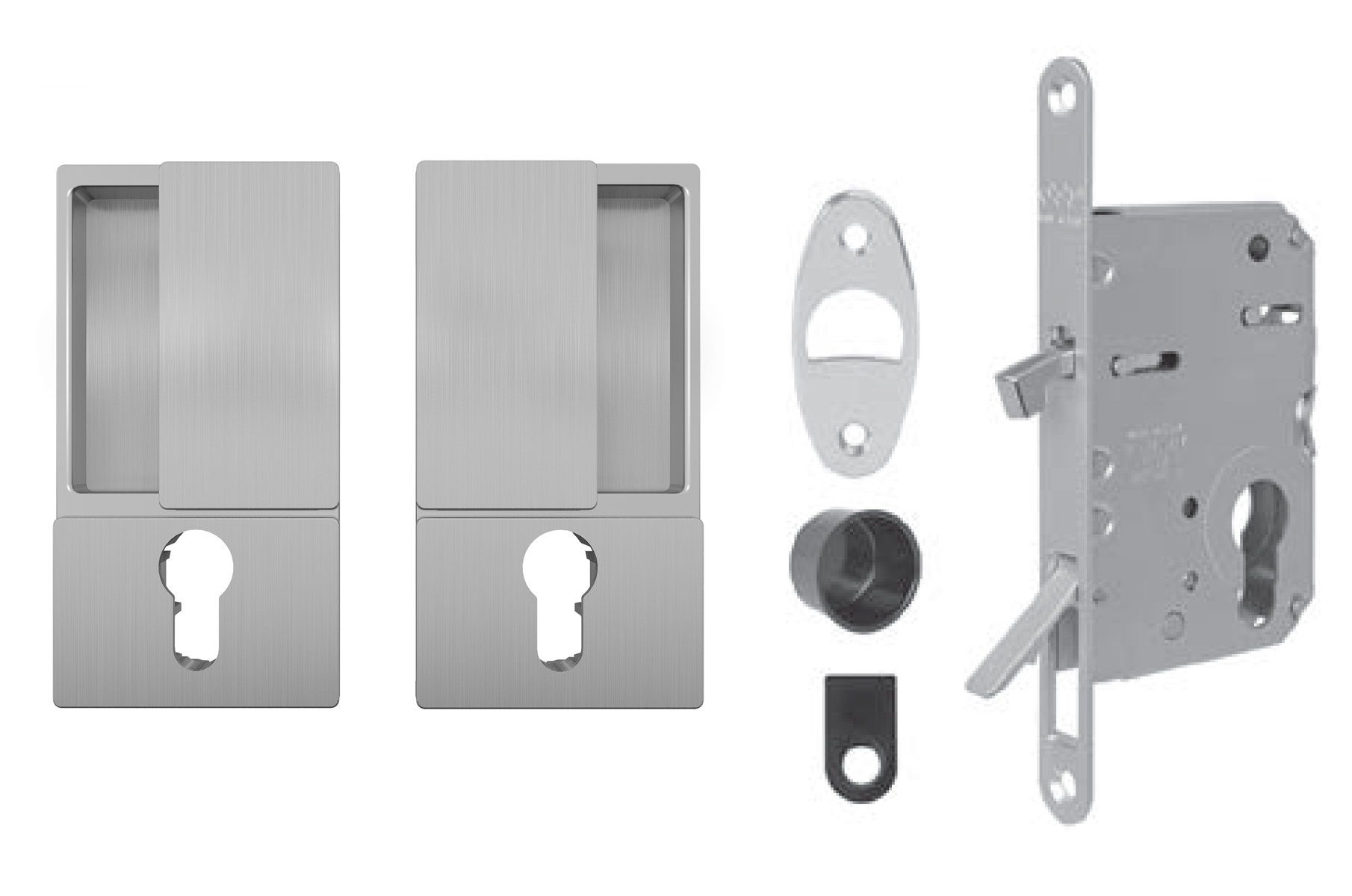 AGB - Set na posuvné dveře WAVE - HR PZ OCS - Chrom broušený