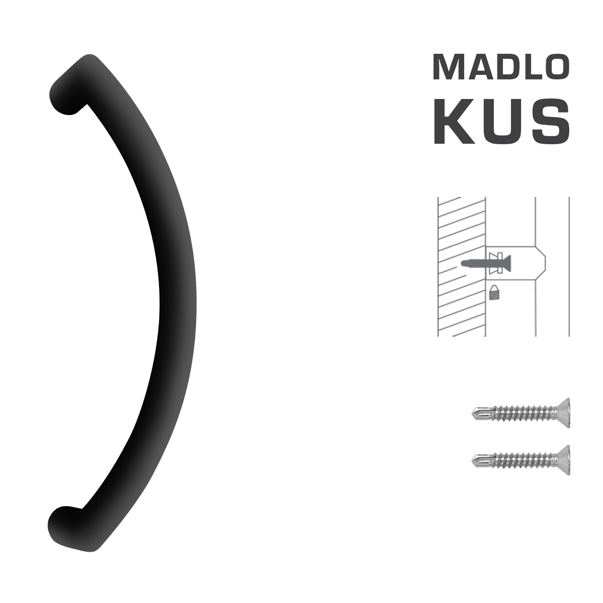 Madlo na dveře FT - MADLO kód K39 Ø 32 mm ST ks BS - Černá matná