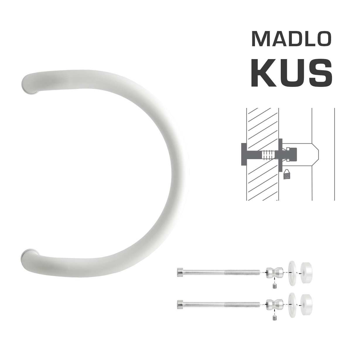 Madlo na dveře WA - MADLO M1 WA/C-DHP ks Bílá (RAL 9016)