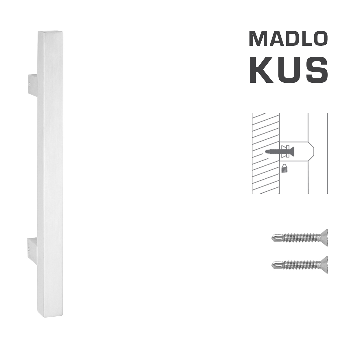 Madlo na dveře FT - MADLO kód K31 25x25 mm ST ks WS - Bílá matná