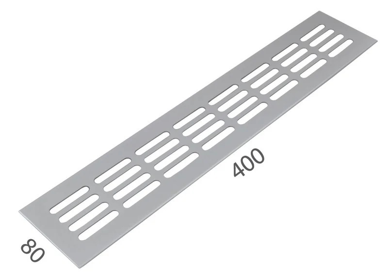 SRL - ALFA větrací mřížka šířka 80 x 400 mm F1 - Stříbrný elox