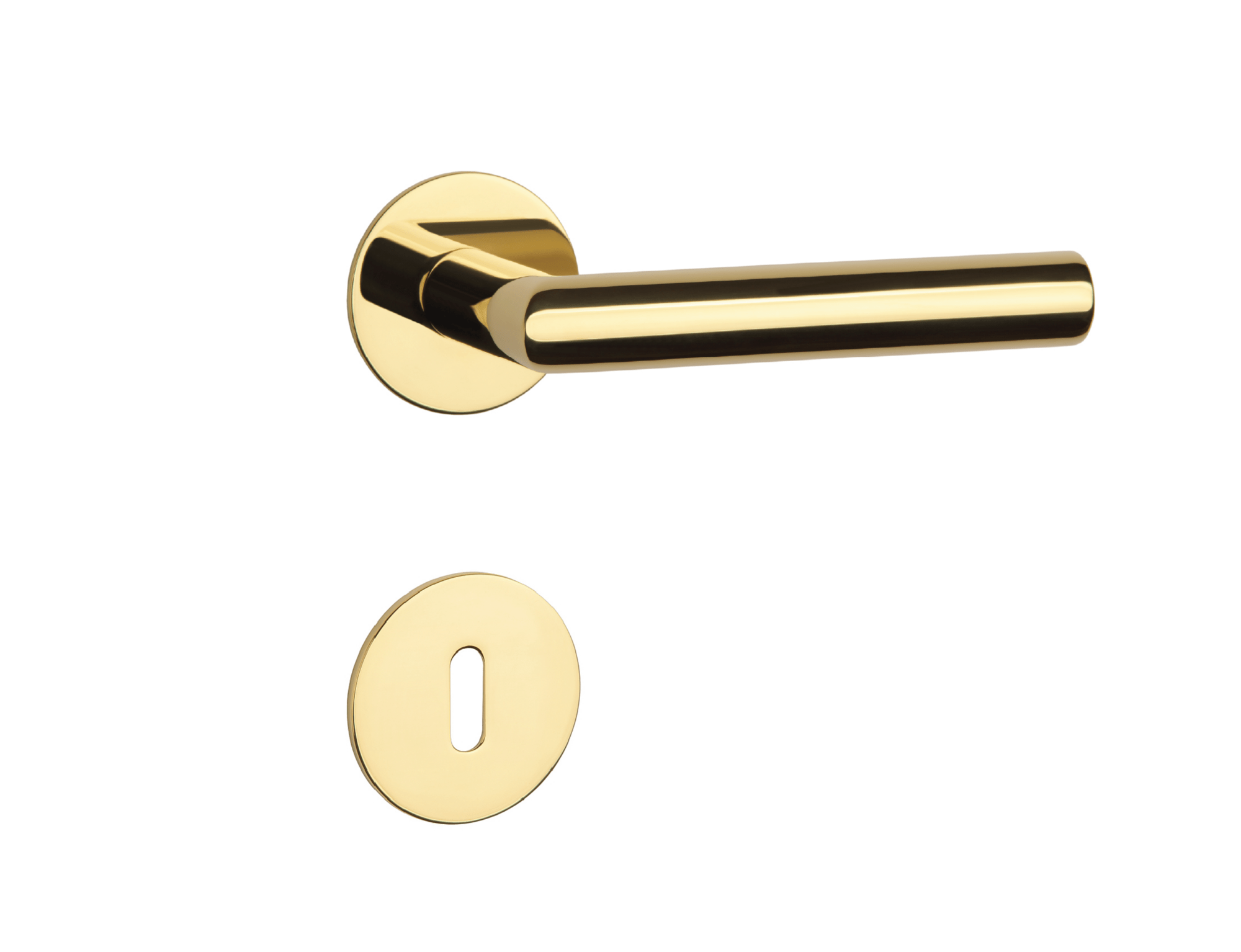 Klika na dveře SH - OVAL - R 1750 3SM OLV PVD - Mosaz leštěná lakovaná PVD