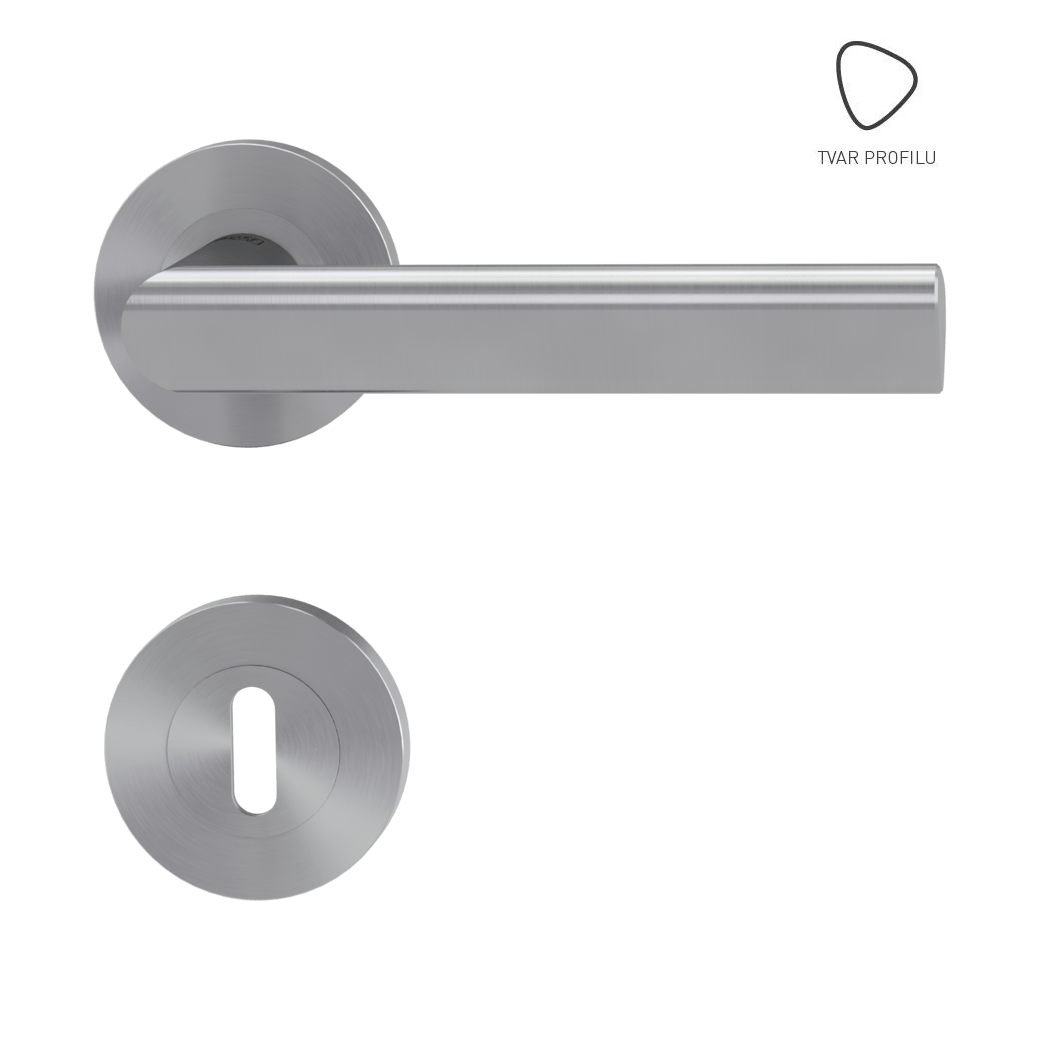 Klika na dveře GK - TRI 134 - R BN - Broušená nerez (71)