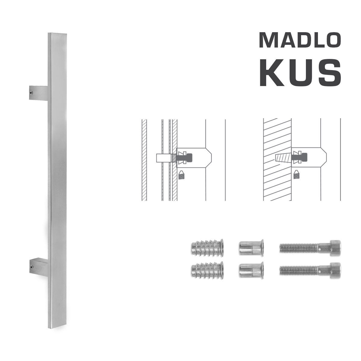 Madlo na dveře FT - MADLO kód K41S 40x10 mm SP ks BN - Broušená nerez