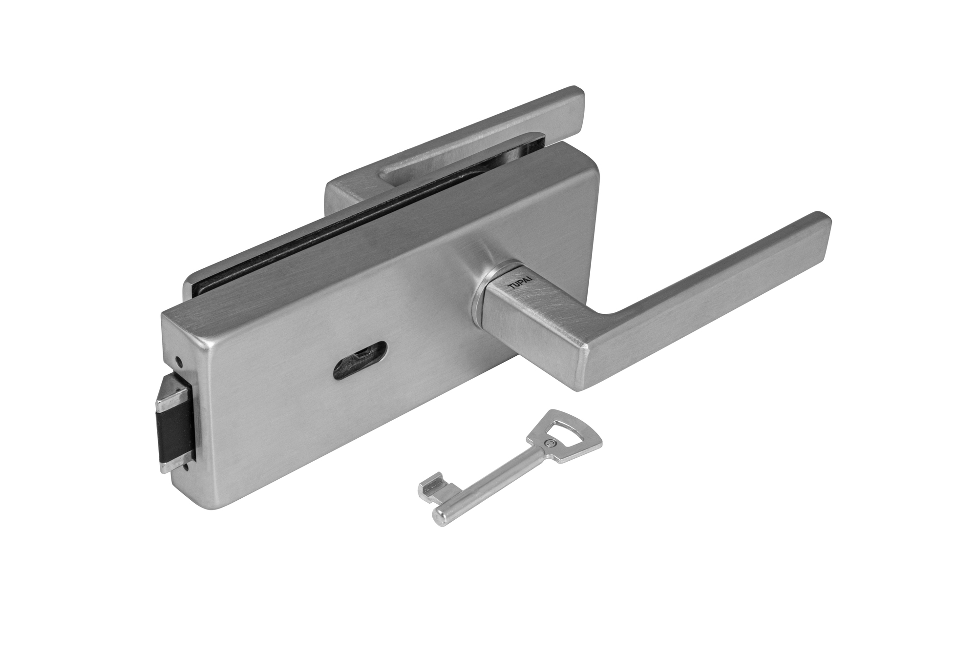 TI - ZÁMEK na sklo s klikou SONIA 4025 - BB OCS - Chrom broušený (96)