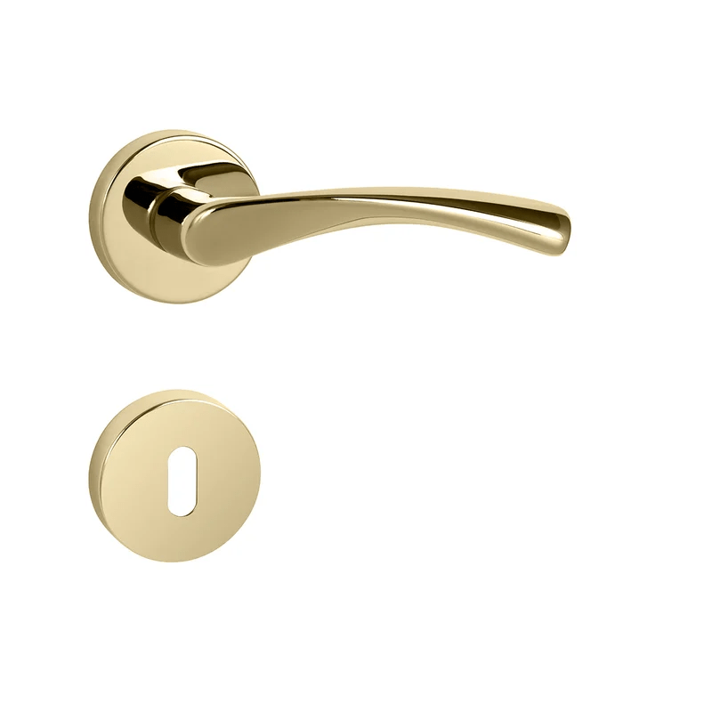 Klika na dveře FO - FAN - R OLV - Mosaz leštěná lakovaná