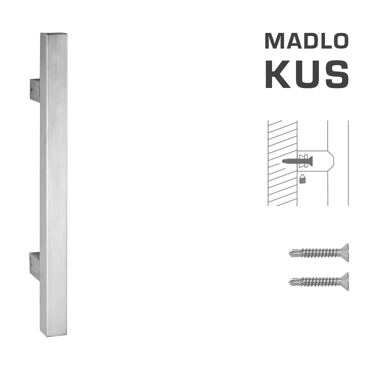 Madlo na dveře FT - MADLO kód K31 25x25 mm ST ks BN - Broušená nerez