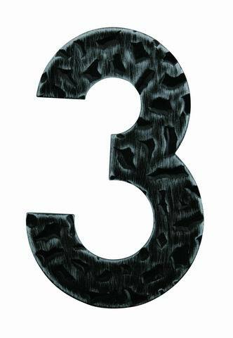 LR - Domovní číslice "3" - 120 mm Černá kovaná