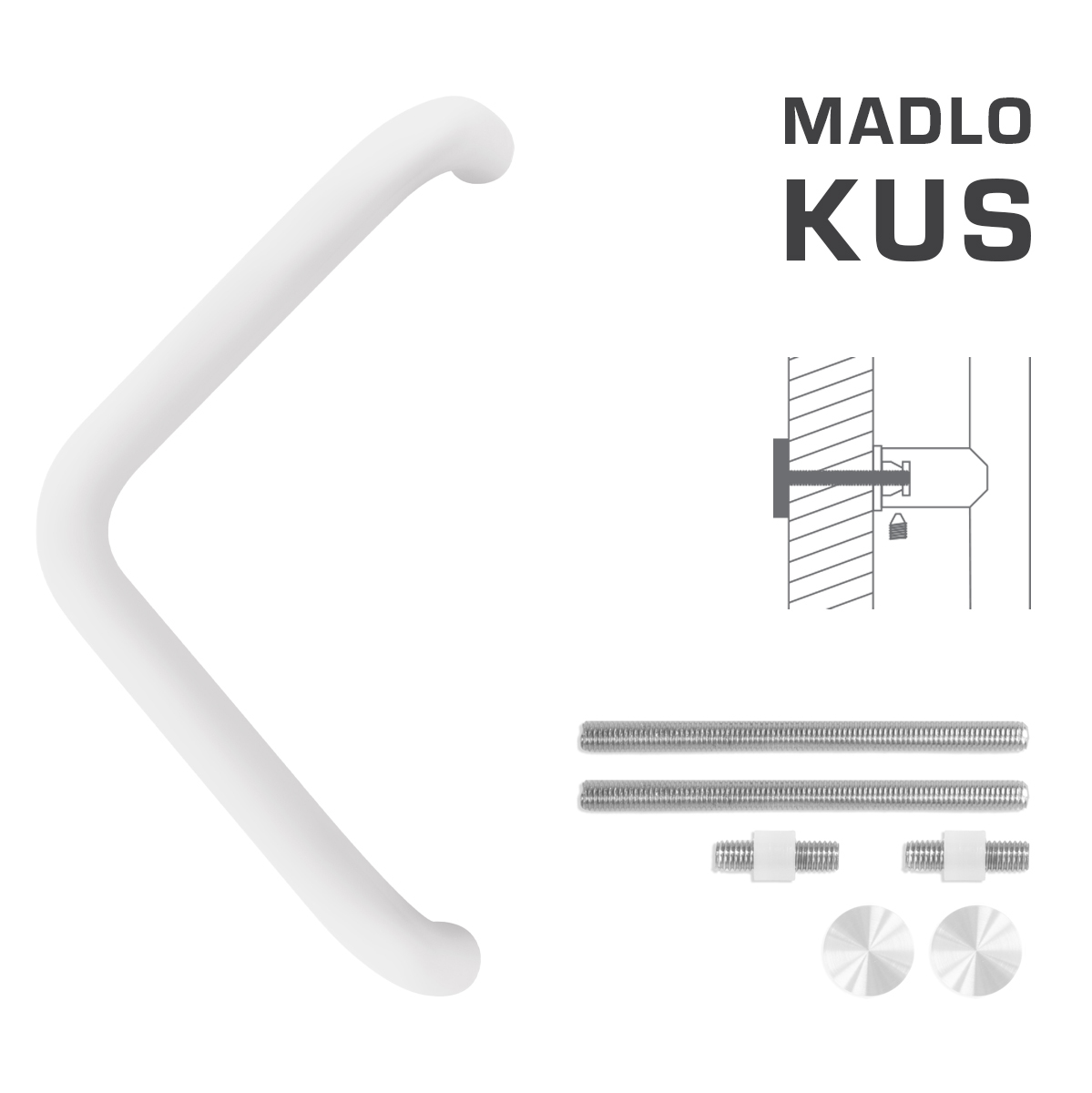 Madlo na dveře FT - MADLO kód K14T Ø 32 mm UN ks WS - Bílá matná