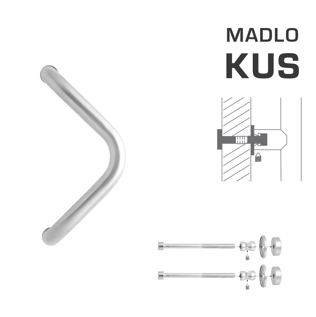 Madlo na dveře WA - MADLO M6 WA/C-DHP ks BN - Broušená nerez