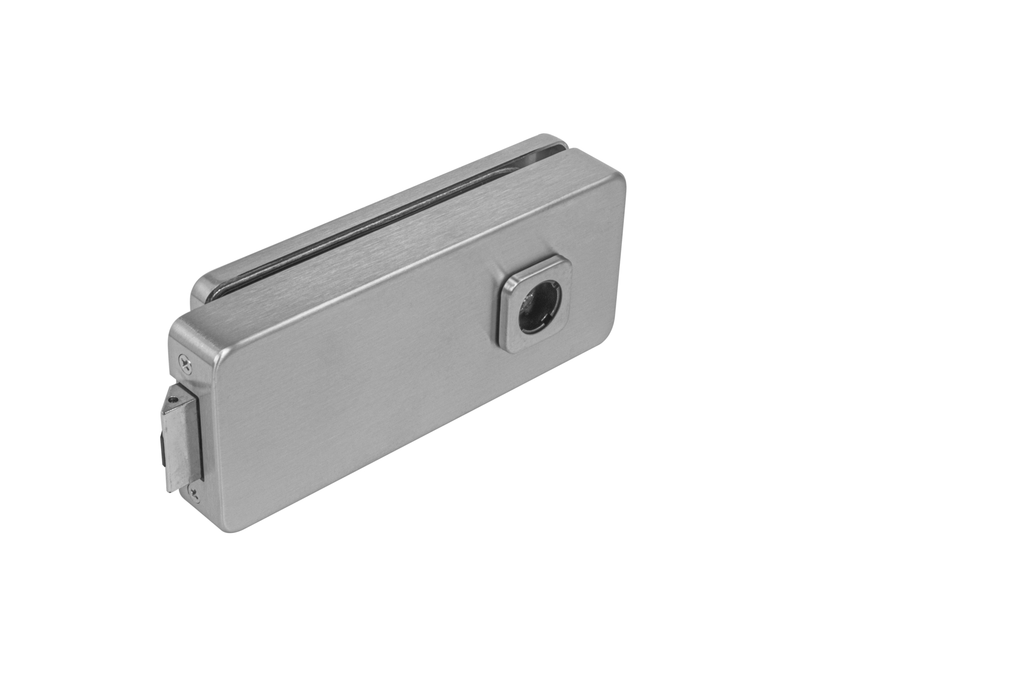 MP - UNIQUE R8 - ZÁMEK na skleněné dveře - bez otvoru zadní BN - Broušená nerez