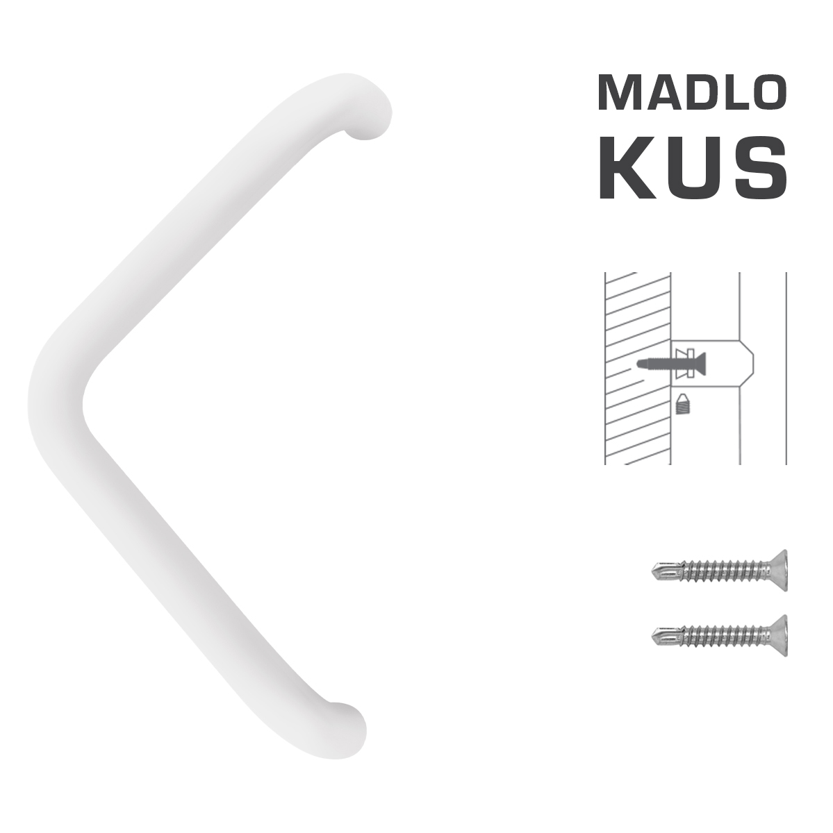 Madlo na dveře FT - MADLO kód K14T Ø 32 mm ST ks WS - Bílá matná
