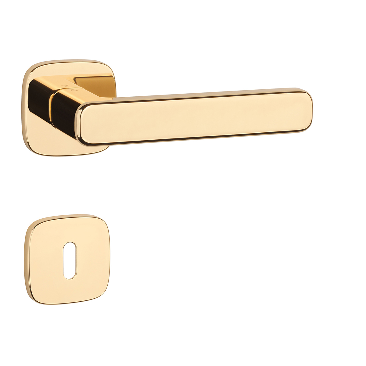 Klika na dveře AS - IXIA - QR 7S OLV - Mosaz leštěná lakovaná