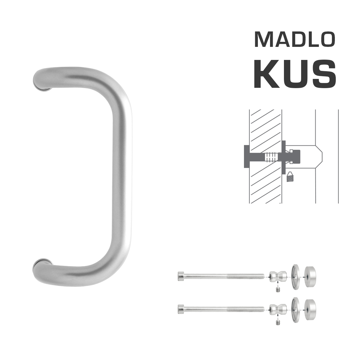 Madlo na dveře WA - MADLO M2 WA/C-DHP ks BN - Broušená nerez