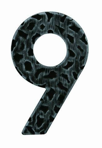 LR - Domovní číslice "9" - 120 mm Černá kovaná